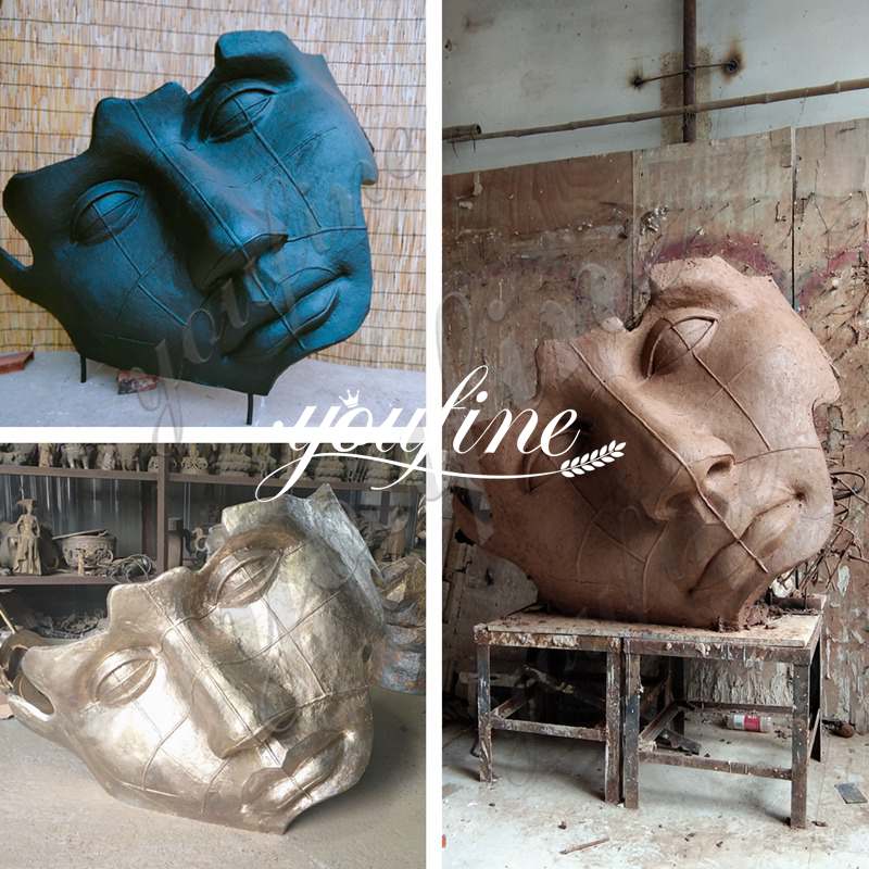 Custom Bronze Face Replica Sculpture for Sale BOK1-470 - Abstract Bronze Sculpture - 13