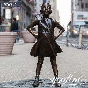 Hot Sale Bronze Fearless Girl Statue Custom Replica for Sale BOKK-21