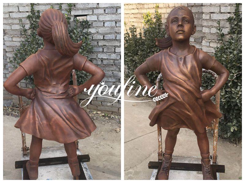 Hot Sale Bronze Fearless Girl Statue Custom Replica for Sale BOKK-21 - Bronze Children Sculpture - 5