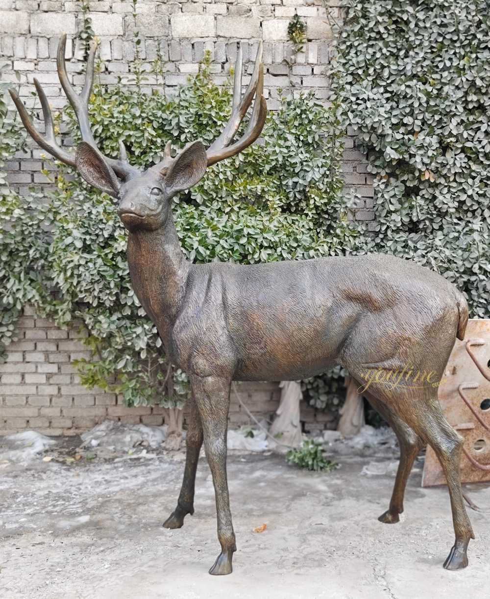 wildlife Life Size Bronze Cerf Sculpture