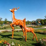 lifesize Sika Deer statue in the Playground