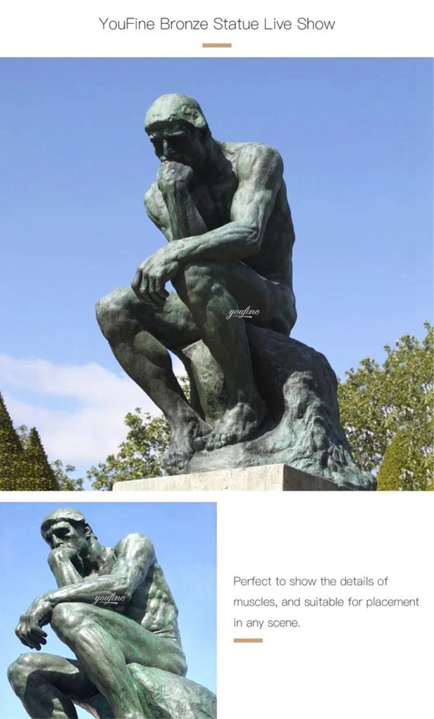 Custom Bronze Thinker Man Statue Replica for Sale BOKK-07 - Bronze Classical Sculpture - 4