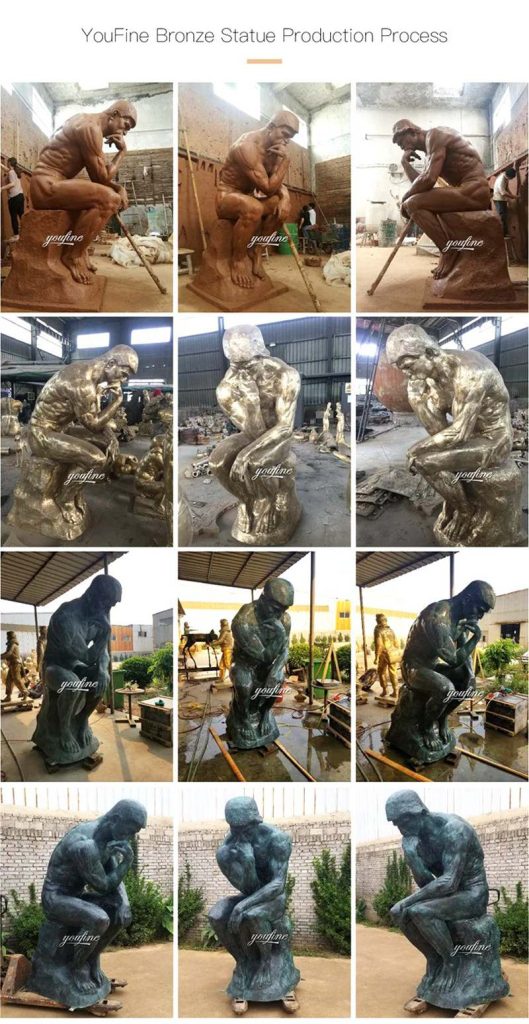 Custom Bronze Thinker Man Statue Replica for Sale BOKK-07 - Bronze Classical Sculpture - 5