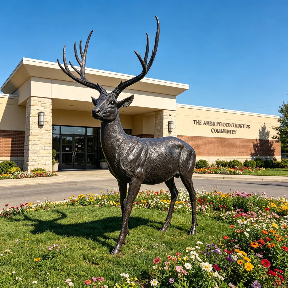 wildlife standing Life Size Reindeer Statue