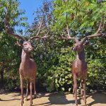 two Life Size Reindeer Statue