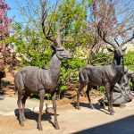 two bronze Life Size Reindeer Statue