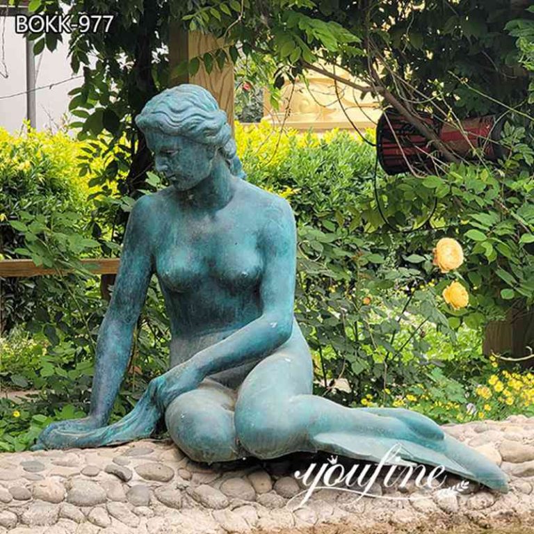 Bronze Life Size Mermaid Statue Outdoor Pool Decor for Sale