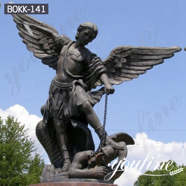 Life Size Bronze Archangel Michael Slaying the Devil Statue Sale BOKK-141 - Bronze Angel Sculpture - 1