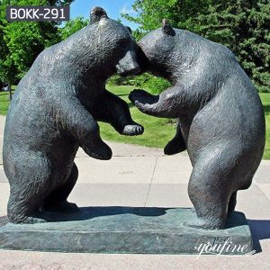 Life Size Bronze Grizzly Bear Statues Square Decoration Supplier BOKK-291