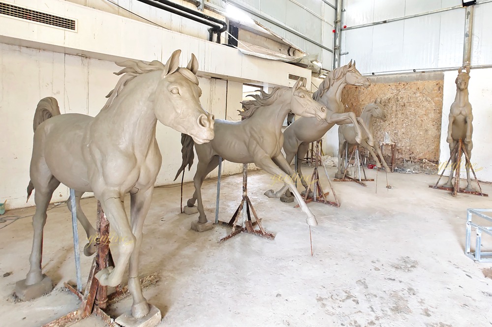 Running Horse Fountain clay model