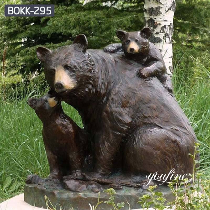 Bronze Bear Family Statues Zoo Decoration Life Size for Sale BOKK-295 - Bronze Animal Sculpture - 1