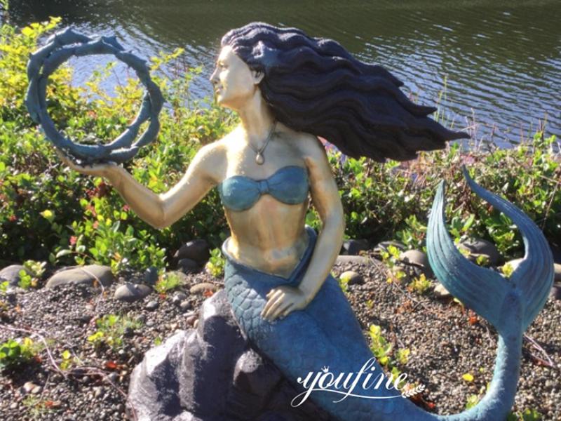 Life-Size Bronze Mermaid Statue for Garden Decor on Discount BOKK-706 - Bronze Classical Sculpture - 14