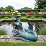 large bronze mermaid sculpture for garden