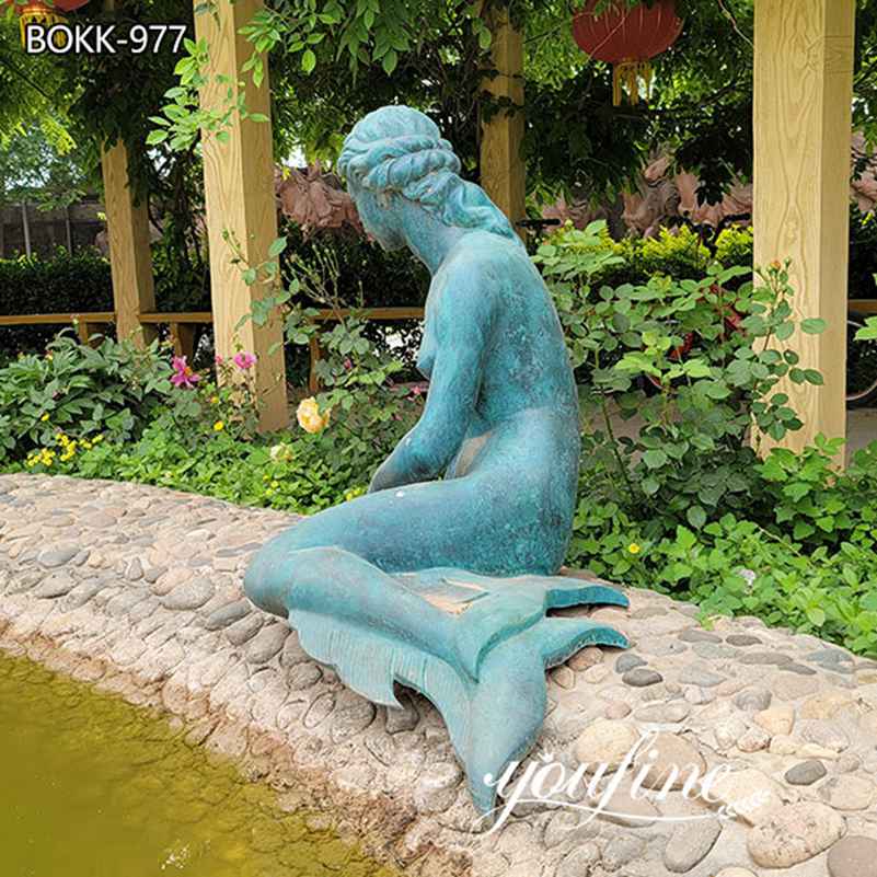 Bronze Life Size Mermaid Statue Outdoor Pool Decor for Sale