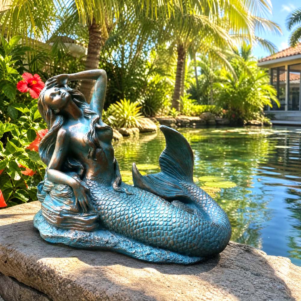 life size bronze mermaid statue for garden pool