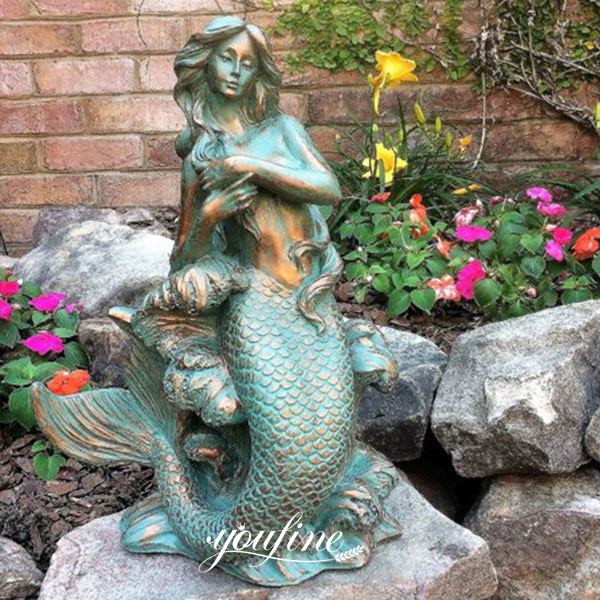 Life-Size Bronze Mermaid Statue for Garden Decor on Discount BOKK-706 - Bronze Classical Sculpture - 2