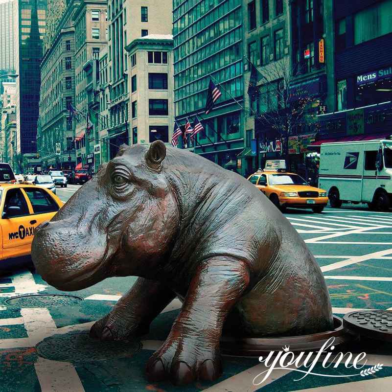 Large Bronze Come Out Hippo Statue Outdoor Garden for Sale BOKK-978 - Other Animal sculptures - 4