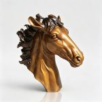 Bronze Life‑Size Horse Head Bust Sculpture Front View