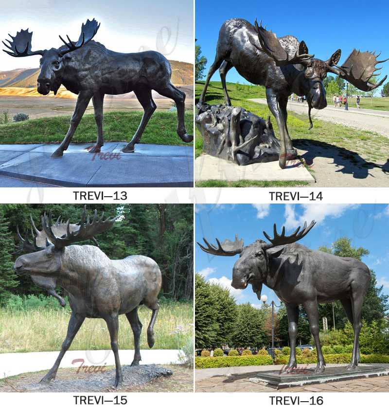 Large Bronze Moose Statue Outdoor Yard Decor for Sale BOKK-283 - Bronze Deer Sculpture - 5