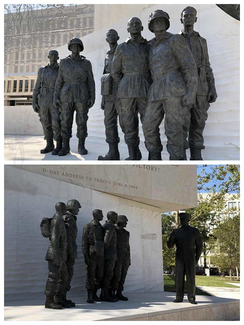 Bronze Soldier Statue Group Dwight d. Eisenhower Memorial for Sale BOKK-936 - Bronze Military Statues - 2