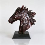 Cast Bronze Horse Head Bust Decor Sculpture