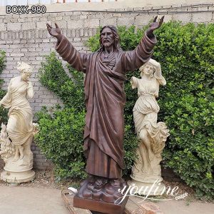 Catholic Large Bronze Outdoor Jesus Statues Church Decor for Sale BOKK-980