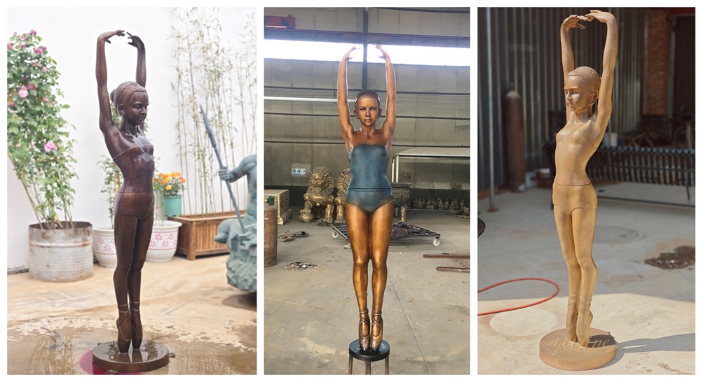 Different bronze patina Ballet Dancer Water Fountain