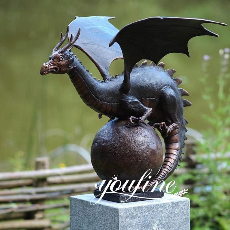 Giant Bronze Dragon in Love Garden Statue Outdoor Decor Supplier BOK1-357 - Bronze Animal Sculpture - 11