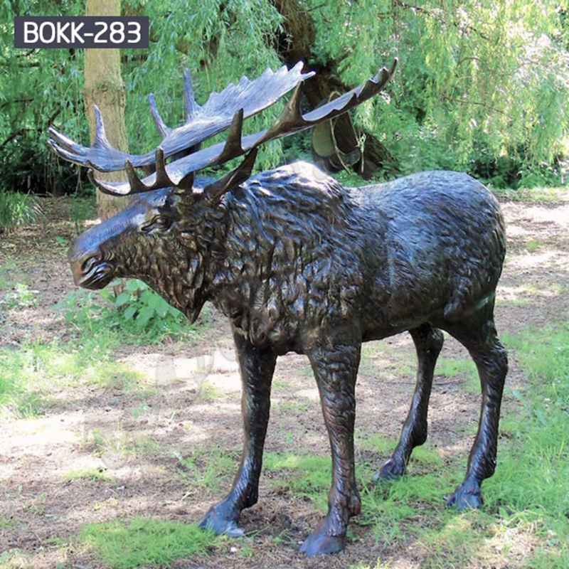 Large Bronze Moose Statue Outdoor Yard Decor for Sale BOKK-283 - Bronze Deer Sculpture - 1