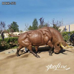 Life Size Bronze Ready to Charge Bull Statue for sale BOKK-973