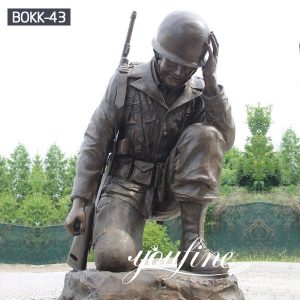 Life Size Bronze Kneeling Soldier Statue Monument Manufacturer BOKK-43