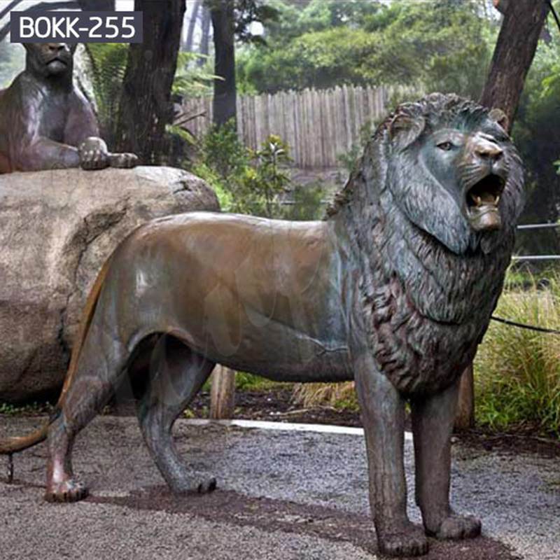Bronze Garden Lion Statue BOKK-255 - Bronze Lion Statues - 1
