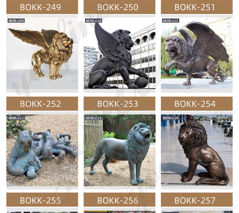 Theme Park Decoration Bronze Lion Statue for Sale BOKK-255 - Bronze Animal Sculpture - 2
