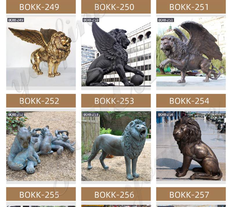 Bronze Garden Lion Statue BOKK-255 - Bronze Lion Statues - 2