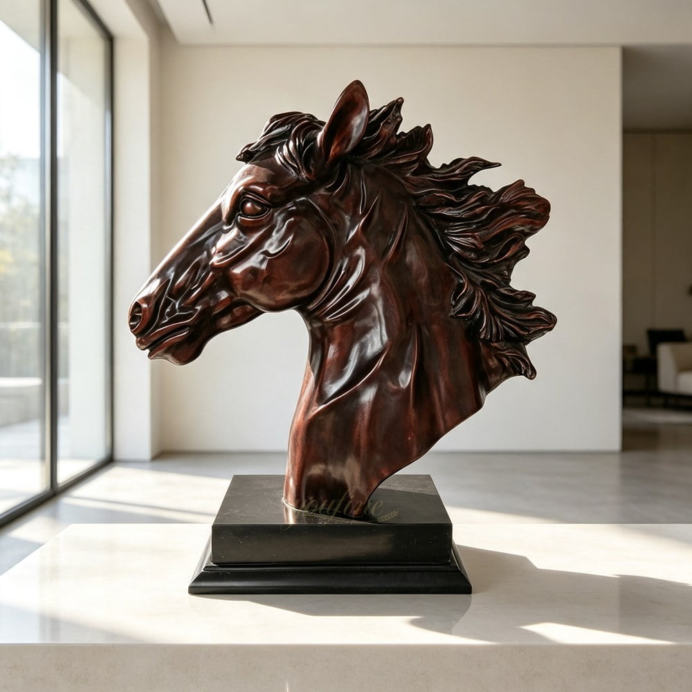 bronze Horse Head Bust sculpture for home Decor