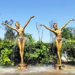 bronze ballerina girl fountain