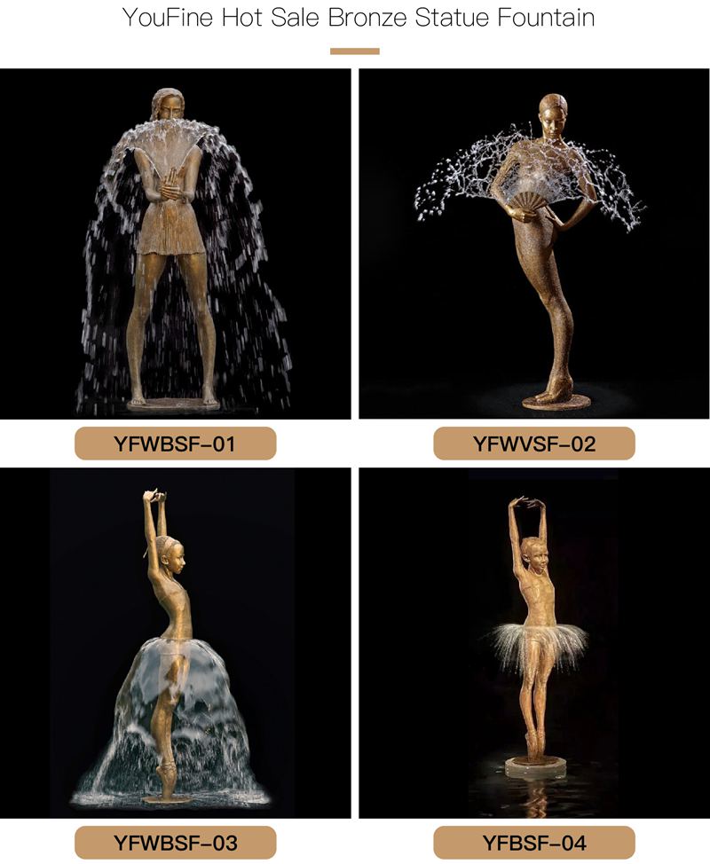 Large Garden Bronze Ballet Girl Fountain for Sale BOKK-981 - Bronze Figure Fountain - 4