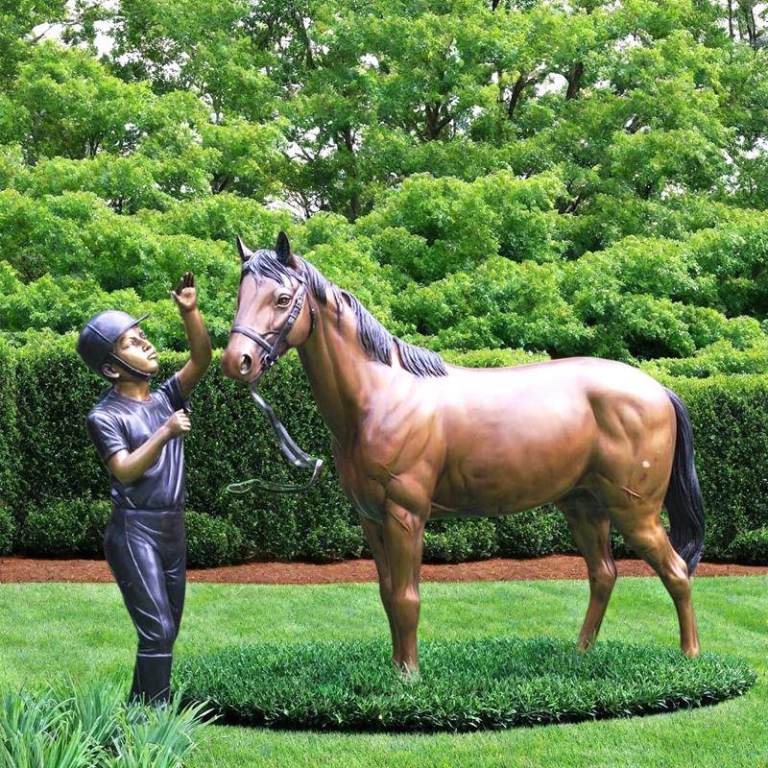 horse and girl statue
