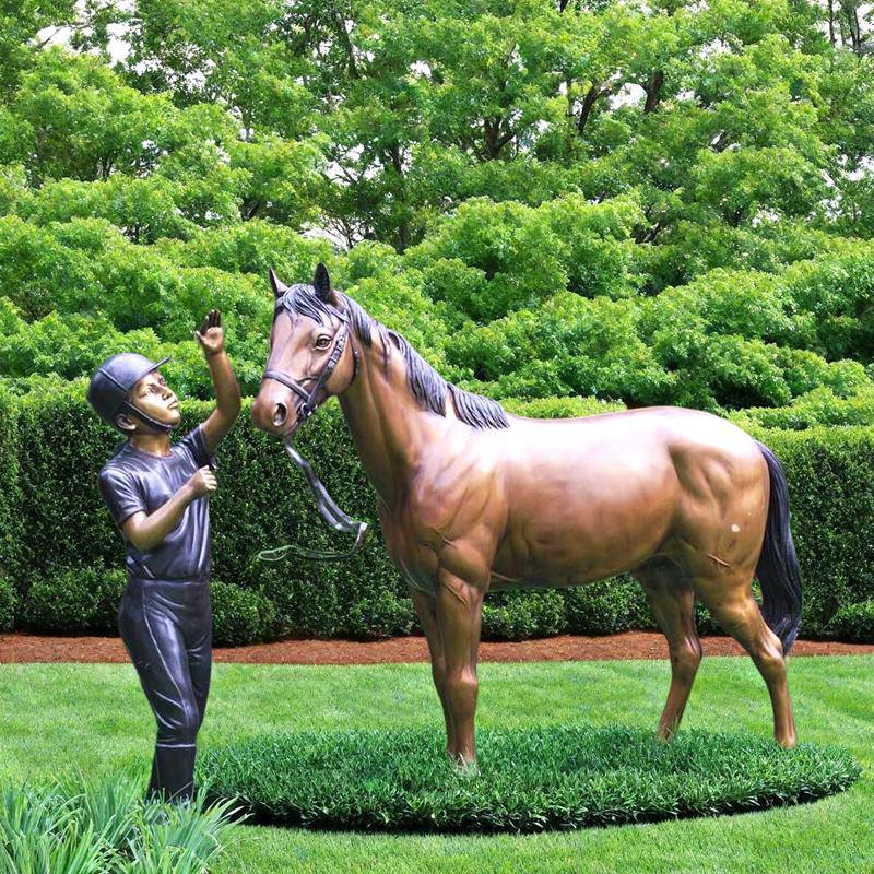 horse and girl statue