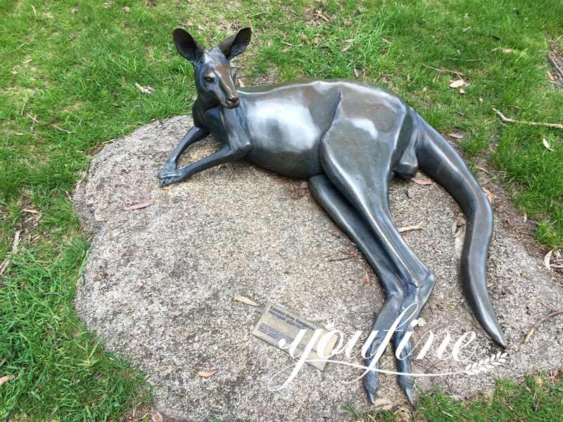 Bronze Lying Kangaroo Sculpture Garden Decoration for Sale BOKK-992 - Bronze Animal Sculpture - 1