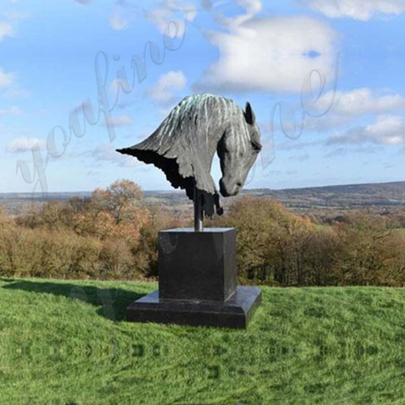 Horse Ranch Large Bronze Horse Head Statue for Sale BOKK-907 - Bronze Animal Sculpture - 1