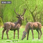 Life Size Couple Metal Deer Statue BOKK-280