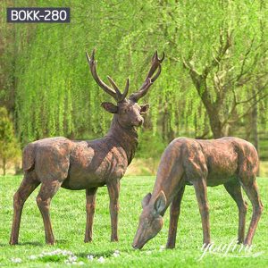 Life Size Bronze Elk Couple Statues Garden Decor for Sale BOKK-280