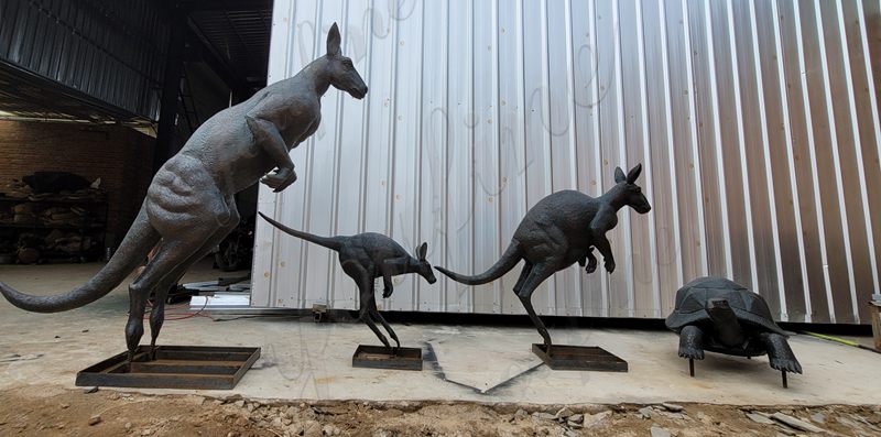 Life Size Bronze Kangaroo Sculptures Garden Decoration for Sale BOKK-990 - Bronze Animal Sculpture - 2