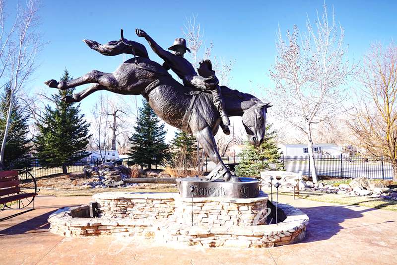 Life Size Cowboy Bronze Racing Horse Statue for Sale BOKK-222 - Bronze Animal Sculpture - 5