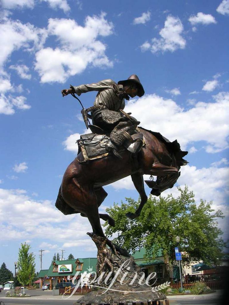 Life Size Cowboy Bronze Racing Horse Statue for Sale BOKK-222 - Bronze Animal Sculpture - 4