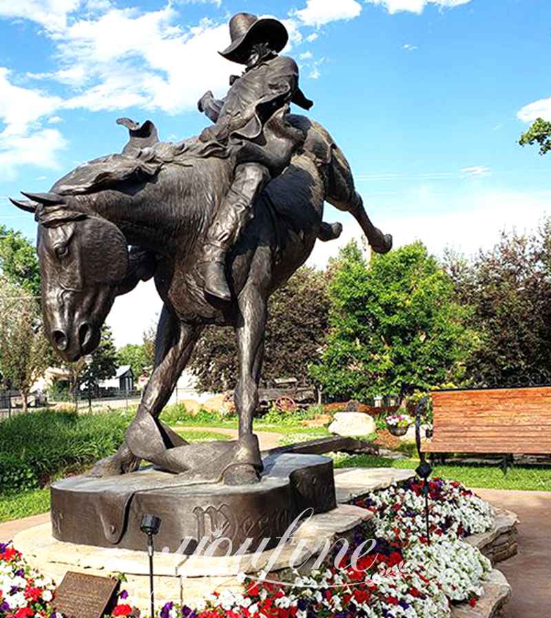 Life Size Cowboy Bronze Racing Horse Statue for Sale BOKK-222 - Bronze Animal Sculpture - 3