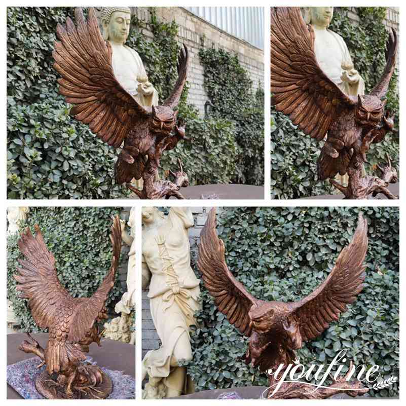 Life Size Outdoor Bronze Eagle Statue Garden Decor for Sale BOKK-989 - Bronze Eagle Sculpture - 1