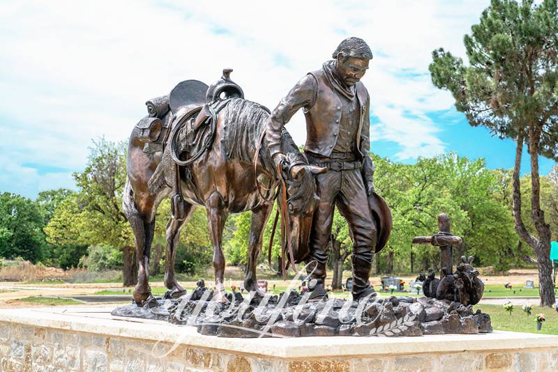 Life Size Cowboy Bronze Racing Horse Statue for Sale BOKK-222 - Bronze Animal Sculpture - 15