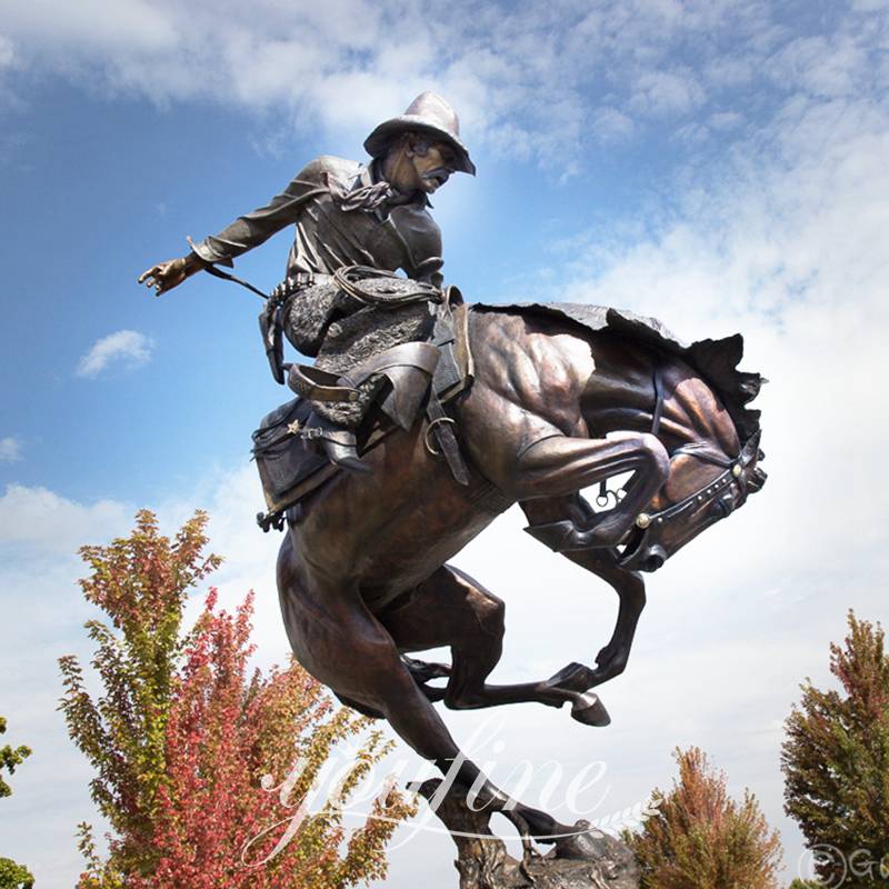 Life Size Cowboy Bronze Racing Horse Statue for Sale BOKK-222 - Bronze Animal Sculpture - 2